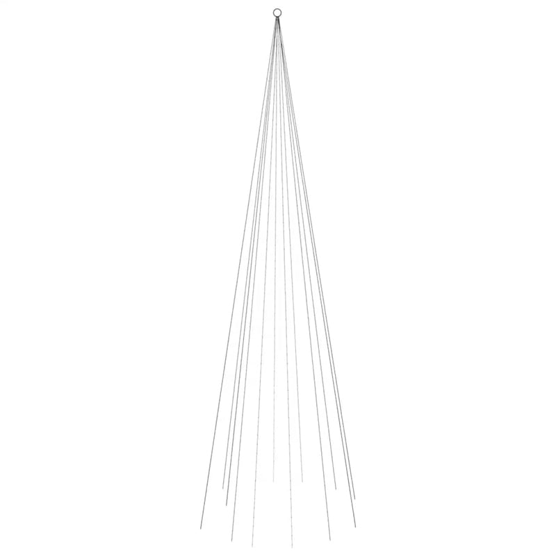 vidaXL karácsonyfa zászlórúdon 732 meleg fehér LED-del 500 cm