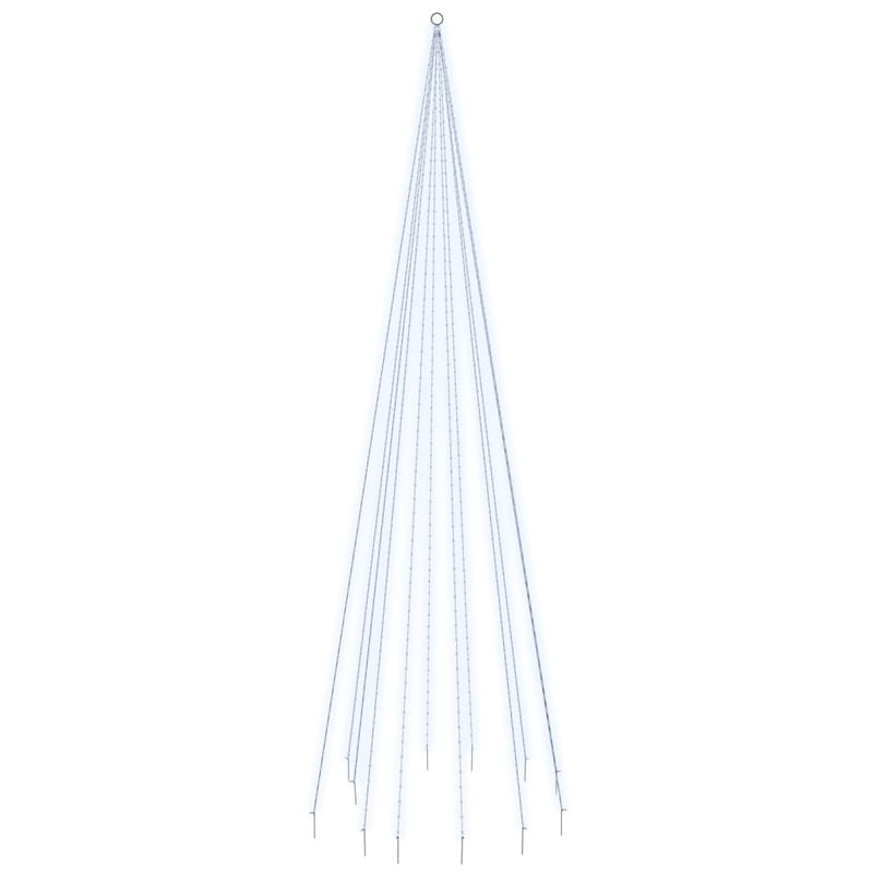 vidaXL karácsonyfa zászlórúdon 732 hideg fehér LED-del 500 cm