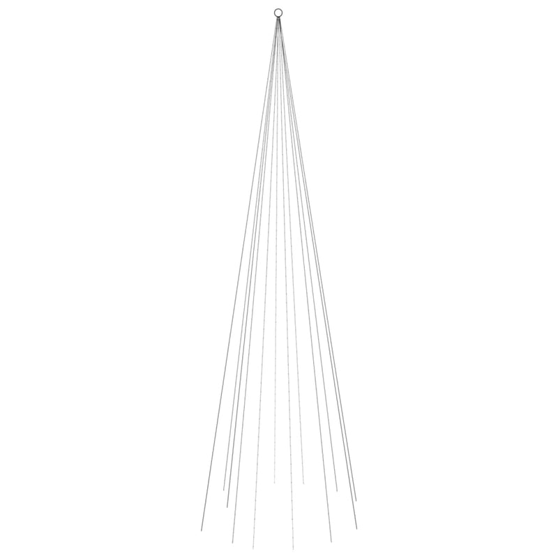 vidaXL karácsonyfa zászlórúdon 732 kék LED-del 500 cm