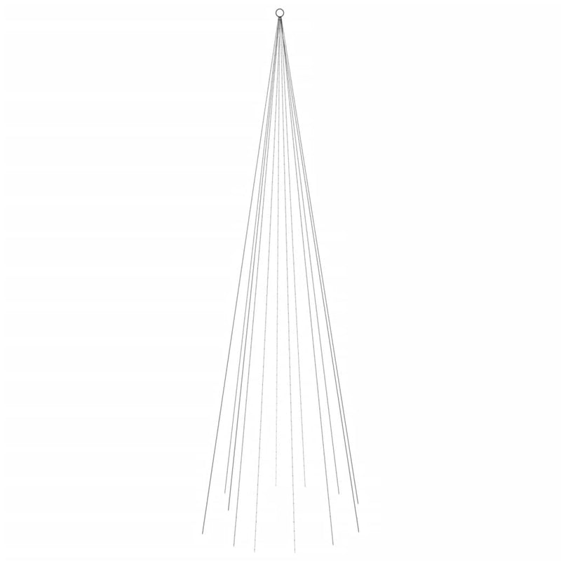 vidaXL karácsonyfa zászlórúdon 732 színes LED-del 500 cm