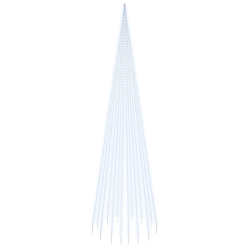 vidaXL karácsonyfa zászlórúdon 1134 hideg fehér LED-del 800 cm