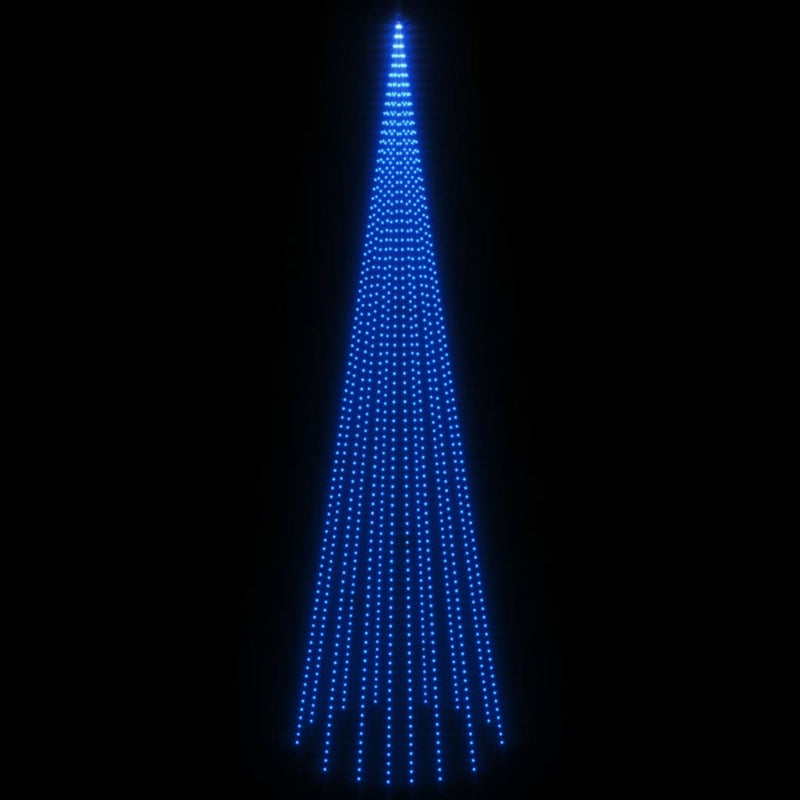 vidaXL karácsonyfa zászlórúdon 1134 kék LED-del 800 cm
