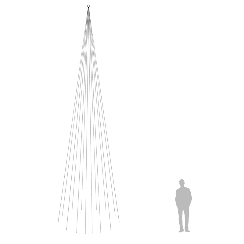 vidaXL karácsonyfa zászlórúdon 1134 kék LED-del 800 cm