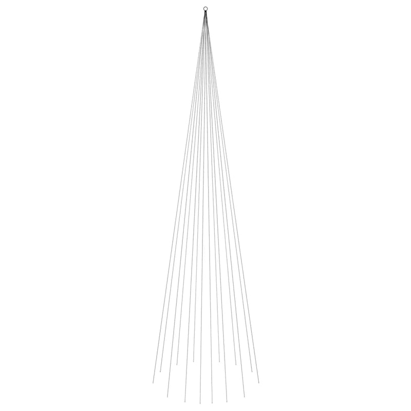 vidaXL karácsonyfa zászlórúdon 1134 színes LED-del 800 cm