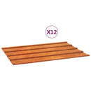 vidaXL 12 db rozsda színű corten acél tetőpanel 60 x 44 cm
