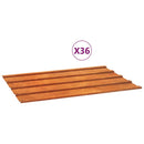 vidaXL 36 db rozsda színű corten acél tetőpanel 60 x 44 cm
