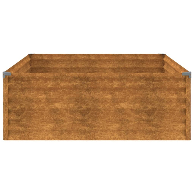 vidaXL corten acél kerti magaságyás 100x100x36 cm