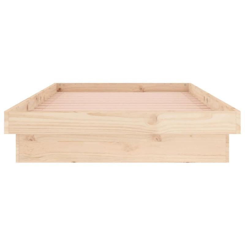 vidaXL tömör fa ágykeret LED-világítással 90 x 200 cm