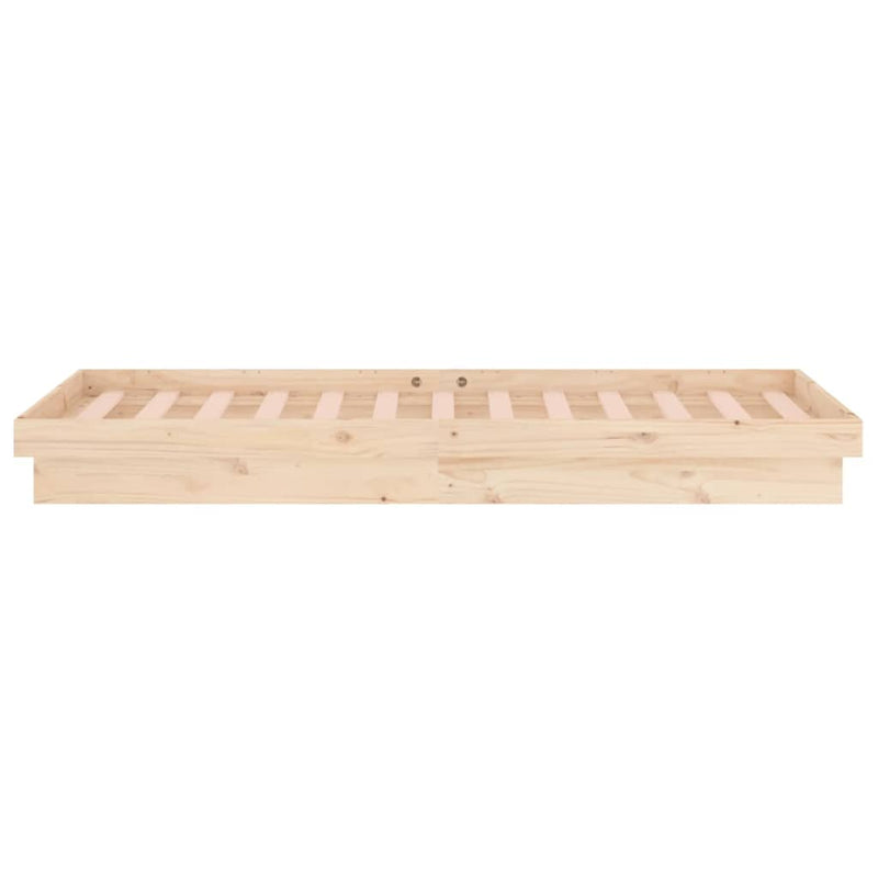 vidaXL tömör fa ágykeret LED-világítással 90 x 200 cm