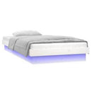 vidaXL fehér tömör fa ágykeret LED-világítással 90 x 200 cm