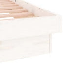 vidaXL fehér tömör fa ágykeret LED-világítással 90 x 200 cm