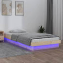 vidaXL tömör fa ágykeret LED-világítással 100 x 200 cm
