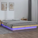 vidaXL King Size tömör fa LED-es ágykeret 150 x 200 cm