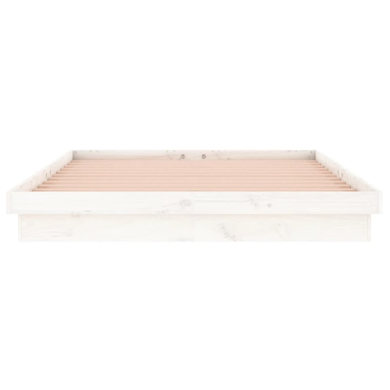 vidaXL fehér tömör fa ágykeret LED-ekkel 180 x 200 cm (Super King)