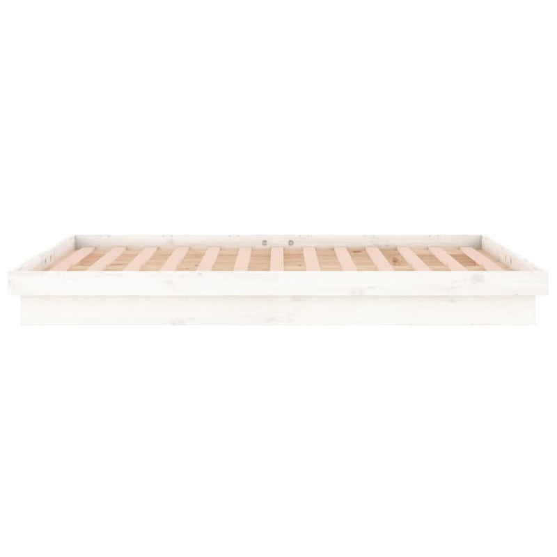 vidaXL fehér tömör fa ágykeret LED-ekkel 180 x 200 cm (Super King)