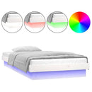vidaXL Small Single fehér tömör fa LED-es ágykeret 75 x 190 cm
