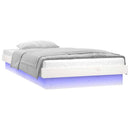 vidaXL Small Single fehér tömör fa LED-es ágykeret 75 x 190 cm
