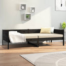 vidaXL fekete tömör fenyőfa kanapéágy 90 x 190 cm
