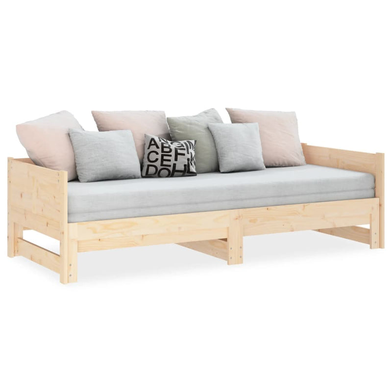 vidaXL tömör fenyőfa kihúzható kanapéágy 2x(80x200) cm