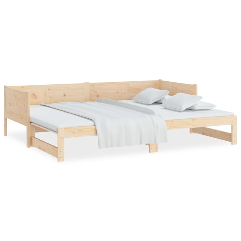 vidaXL tömör fenyőfa kihúzható kanapéágy 2x(80x200) cm