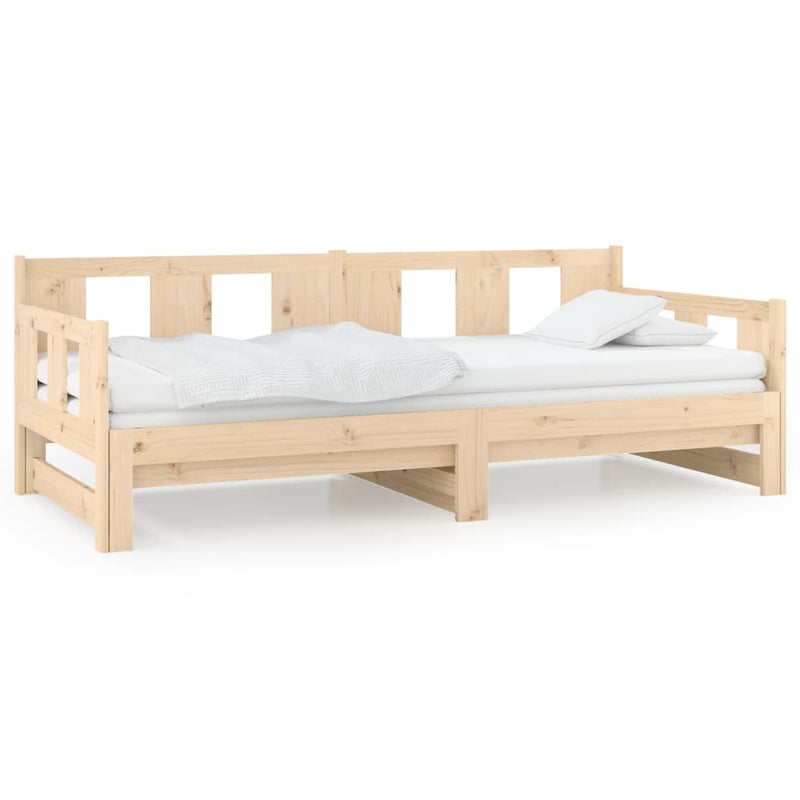 vidaXL tömör fenyőfa kihúzható kanapéágy 2 x (90 x 200) cm