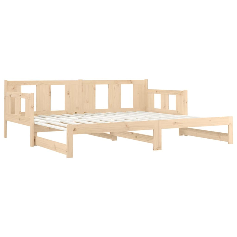 vidaXL tömör fenyőfa kihúzható kanapéágy 2 x (80 x 200) cm