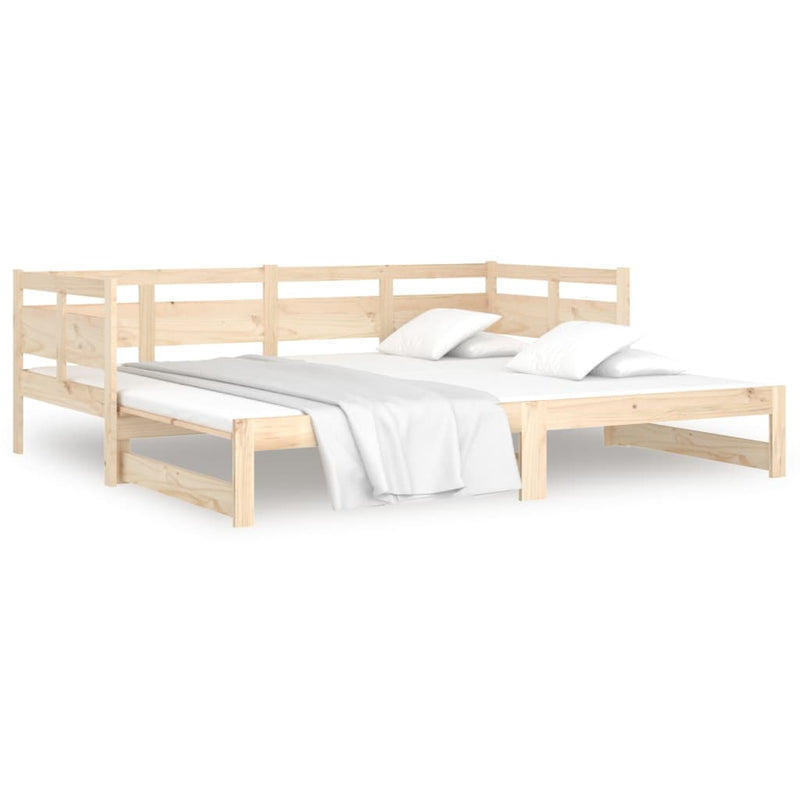vidaXL tömör fenyőfa kihúzható kanapéágy 2 x (80 x 200) cm
