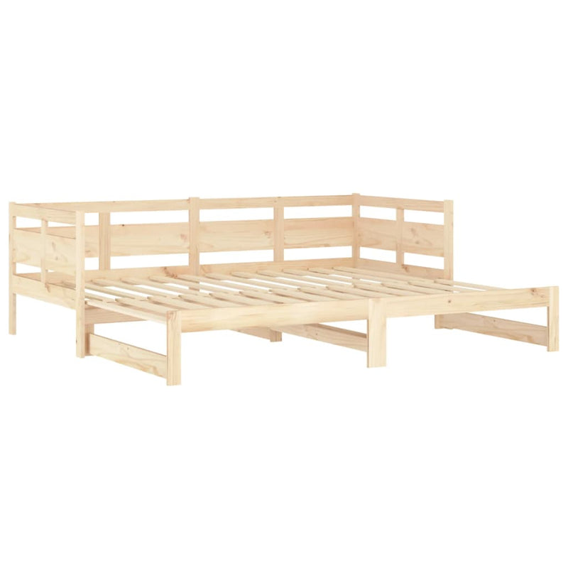 vidaXL tömör fenyőfa kihúzható kanapéágy 2 x (80 x 200) cm