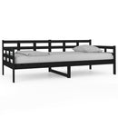 vidaXL fekete tömör fenyőfa kanapéágy 90x200 cm