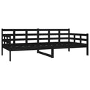 vidaXL fekete tömör fenyőfa kanapéágy 90x200 cm