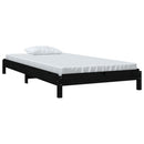 vidaXL fekete tömör fenyőfa egymásra rakható ágy 75x190 cm