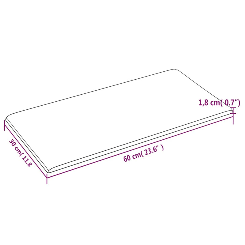 vidaXL 12 db rózsaszín bársony fali panel 60x30 cm 2,16 m²
