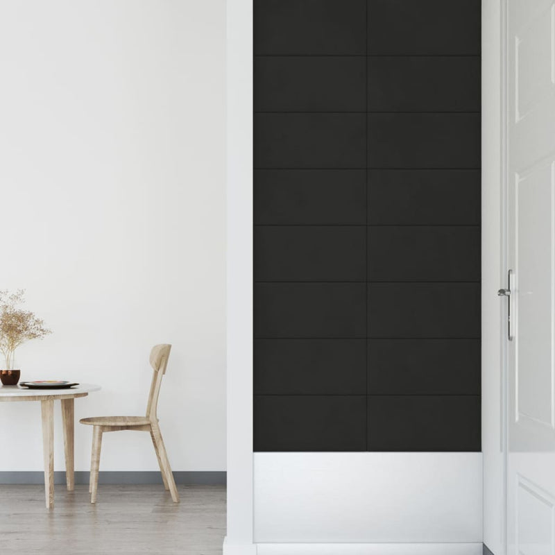 vidaXL 12 db fekete bársony fali panel 60x30 cm 2,16 m²