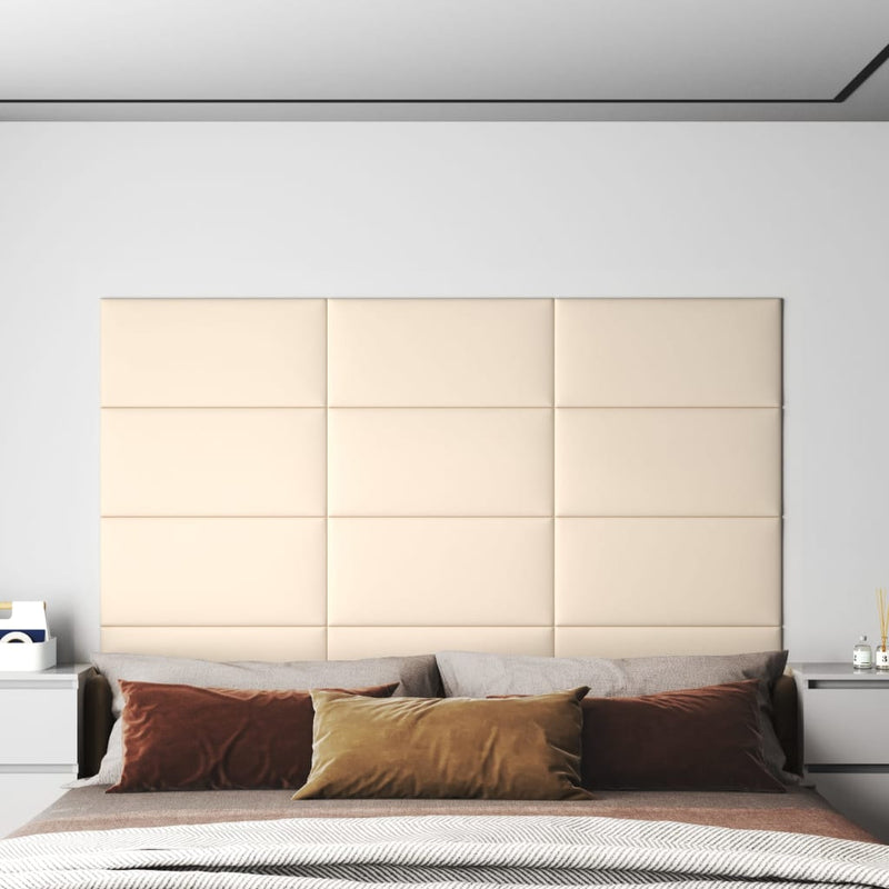 vidaXL 12 db krémszínű bársony fali panel 60x30 cm 2,16 m²