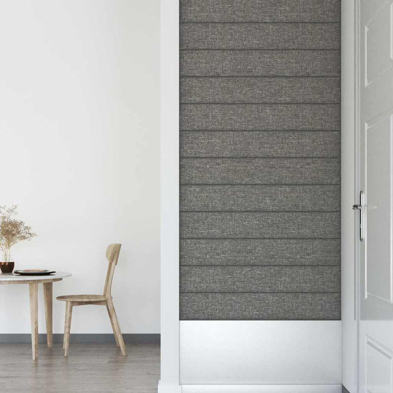 vidaXL 12 db világosszürke szövet fali panel 90x15 cm 1,62 m²