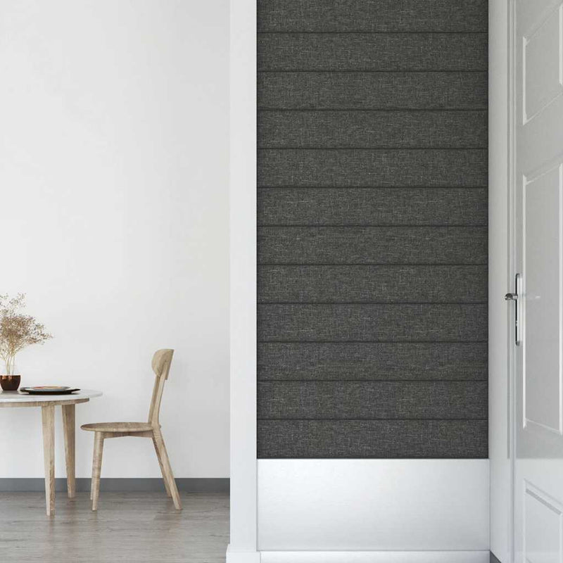 vidaXL 12 db sötétszürke szövet fali panel 90x15 cm 1,62 m²
