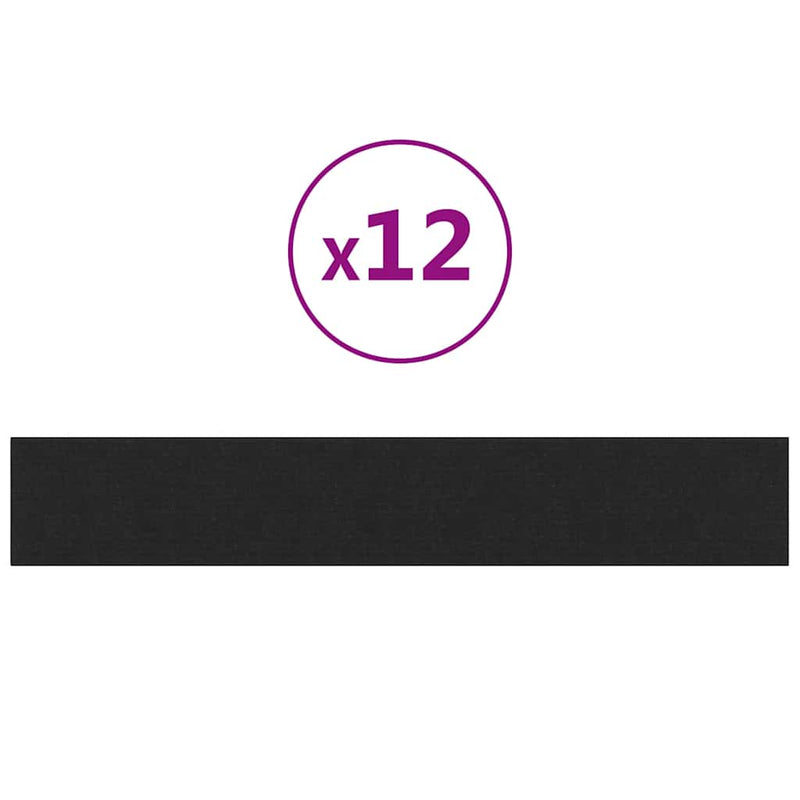 vidaXL 12 db fekete szövet fali panel 90x15 cm 1,62 m²