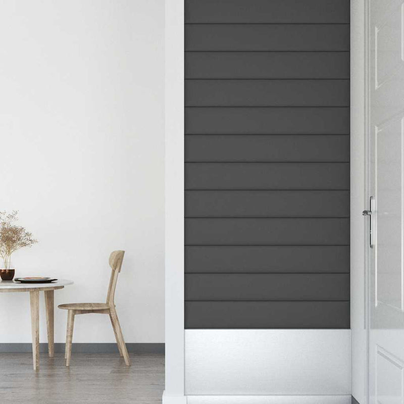 vidaXL 12 db szürke műbőr fali panel 90 x 15 cm 1,62 m²