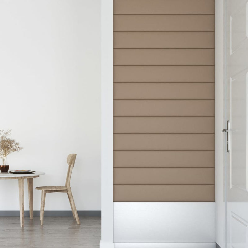 vidaXL 12 db kávészínű műbőr fali panel 90 x 15 cm 1,62 m²