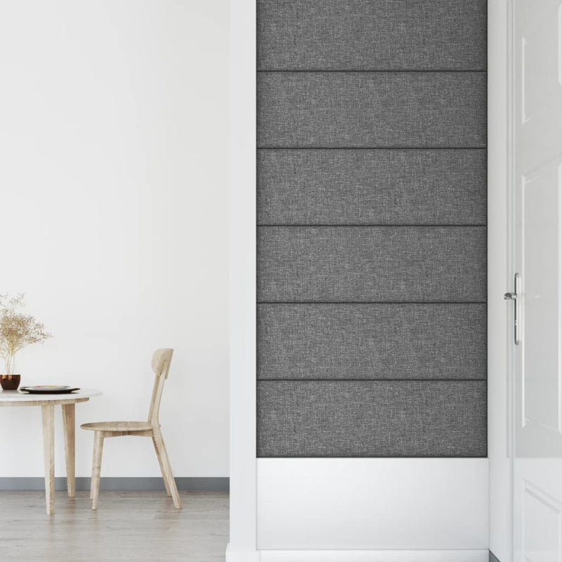 vidaXL 12 db világosszürke szövet fali panel 90x30 cm 3,24 m²