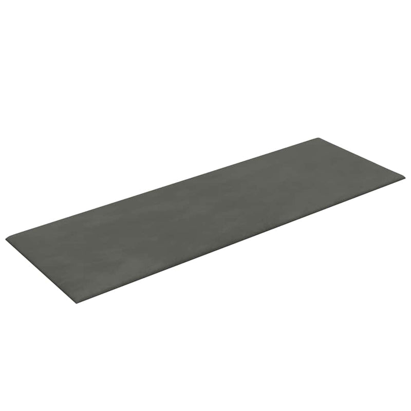 vidaXL 12 db sötétszürke bársony fali panel 90 x 30 cm 3,24 m²