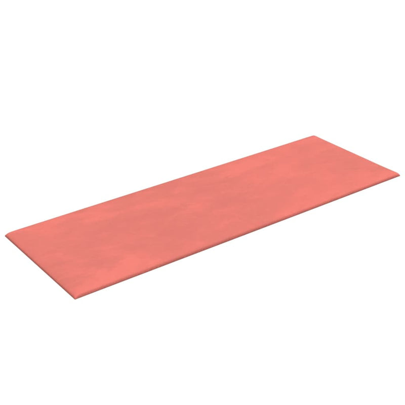 vidaXL 12 db rózsaszín bársony fali panel 90 x 30 cm 3,24 m²