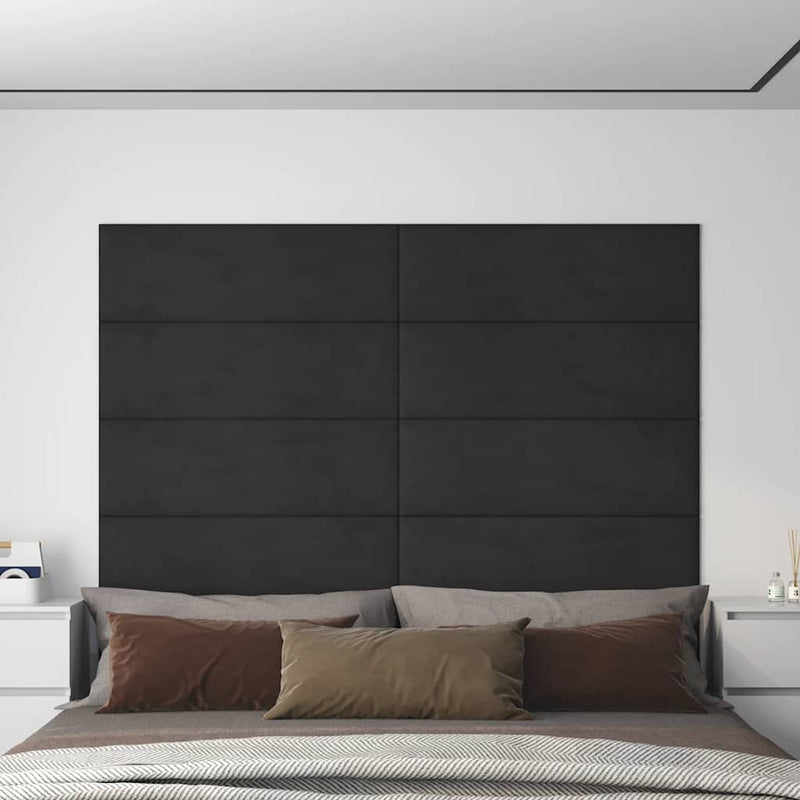 vidaXL 12 db fekete bársony fali panel 90 x 30 cm 3,24 m²