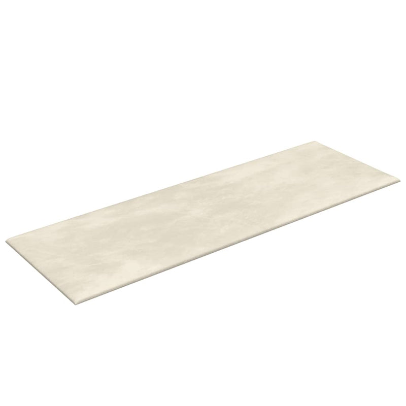 vidaXL 12 db krémfehér bársony fali panel 90 x 30 cm 3,24 m²