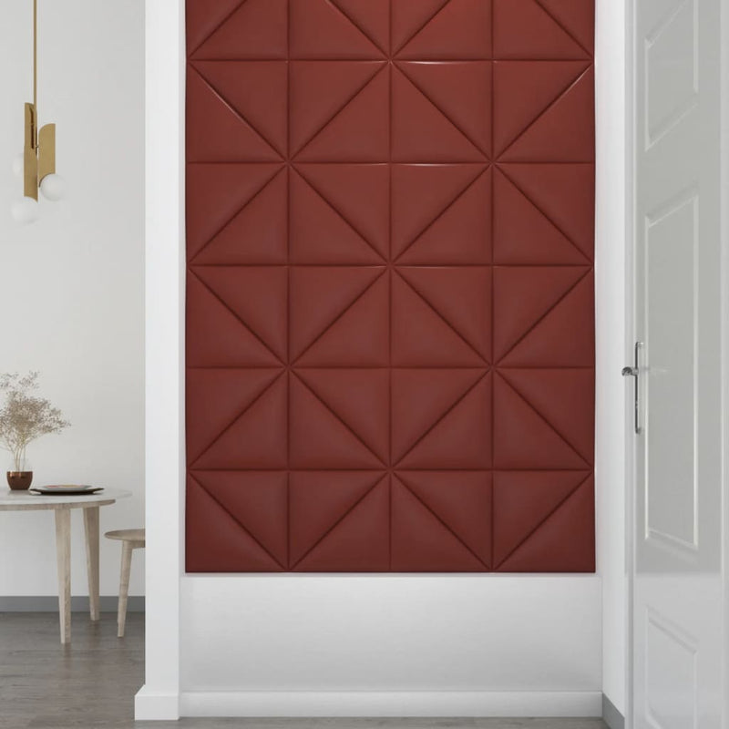 vidaXL 12 db bordó műbőr fali panel 30 x 30 cm 0,54 m²