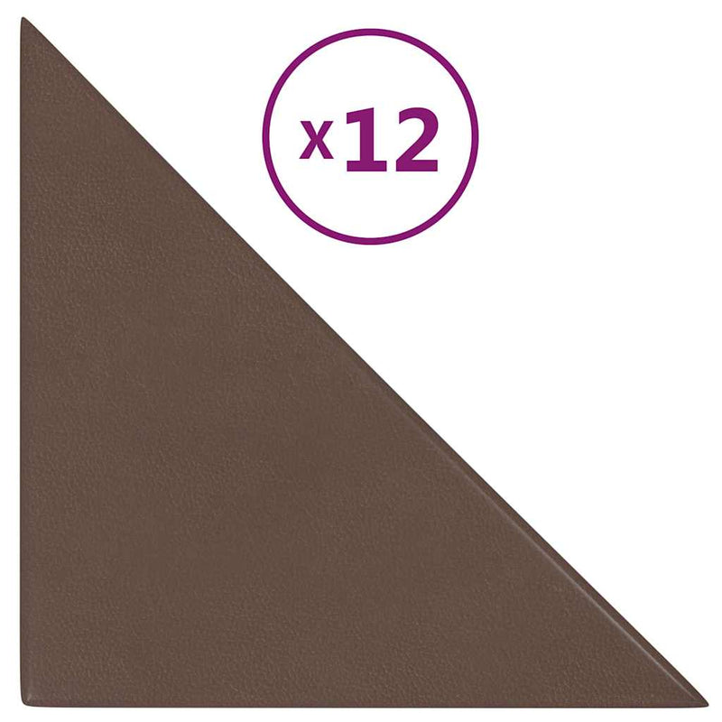 vidaXL 12 db barna műbőr fali panel 30 x 30 cm 0,54 m²