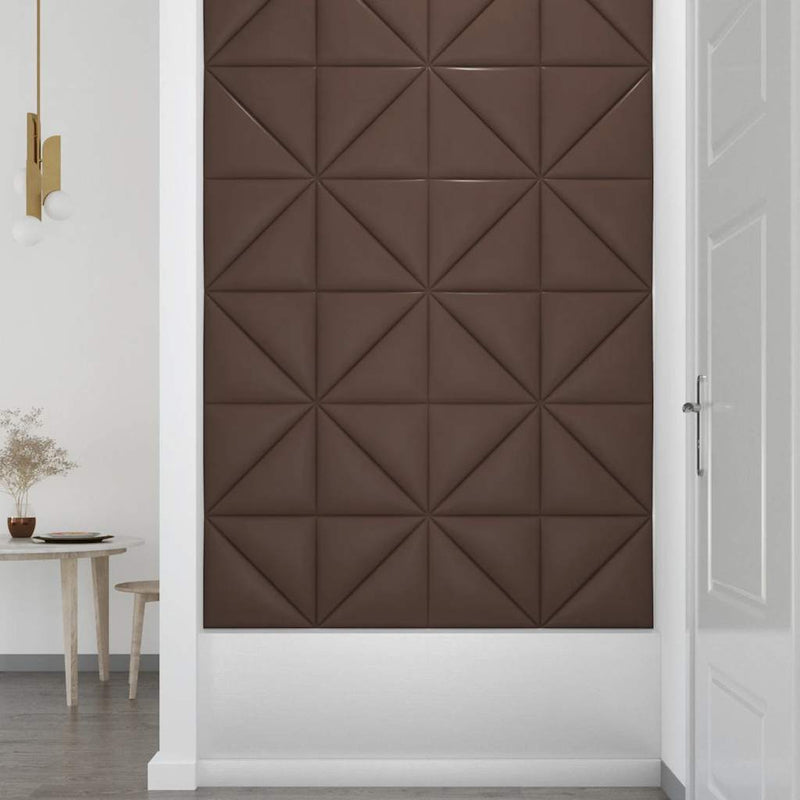 vidaXL 12 db barna műbőr fali panel 30 x 30 cm 0,54 m²