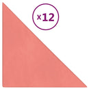 vidaXL 12 db rózsaszín bársony fali panel 30x30 cm 0,54 m²