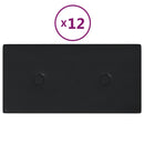 vidaXL 12 db fekete műbőr fali panel 30 x 15 cm 0,54 m²
