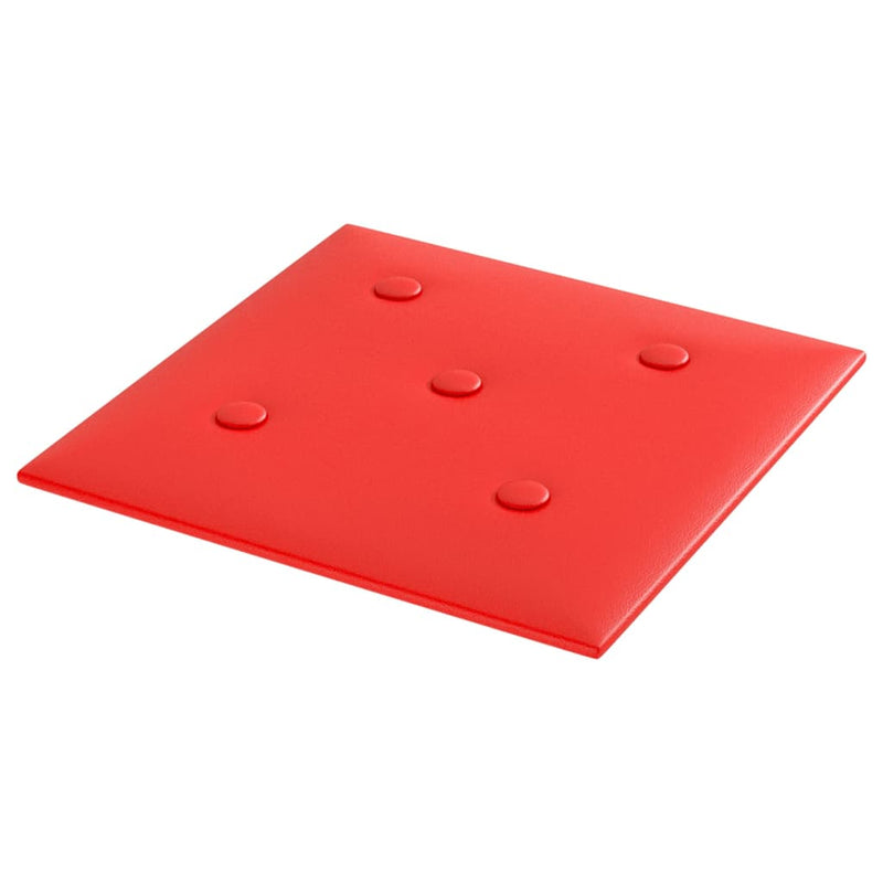 vidaXL 12 db piros műbőr fali panel 30 x 30 cm 1,08 m²